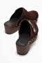Sylive women's genuine leather clog slippers - coffee suede - 6