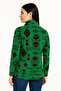 Women's Half Zipper Patterned Fleece Sweatshirt Tribal Ethnic Pattern Collared Long Sleeve - Green - 2
