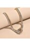Donna Gold-Silver Tone Geometric Knot Design Necklace Model - 3