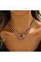 Donna Gold-Silver Tone Geometric Knot Design Necklace Model - 2