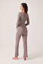 X Ece Mink Modal Fabric Long Sleeve Tracksuit Pajama Set Ribbed Pj2 - 3