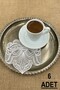 Jade Model Decorative Guipure Lace Coffee Cocktail Presentation Napkin 6 Pieces - 2