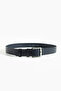 Men's 4.5 cm 100% Genuine Leather Belt - Navy Blue - 3