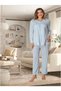 Women's Blue Lace Stylish Design Maternity Pajama Set Effortt - 3