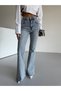 Women's Flared High Waist L Stretch Fabric Casual Snow Washed Pants Jean - 4