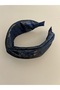 Navy Blue Knotted Bandana Crown Women's Hair Accessory - 3
