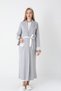 Women's Polka Dot Full Length Winter Maternity Nightgown-Robe Set of 2