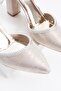 Marifes Women's Evening Dress Shoes with Ankle Strap and Stones, Gold Glitter - 3