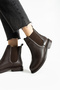 Women's Black Flat Heel Chelsea Boots - 3