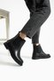 Women's Black Flat Heel Chelsea Boots