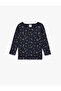 Cotton Crew Neck Floral Long Sleeve T-Shirt