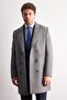 Gray Sword Collar Double-Breasted Comfort Fit Flexible Classic Coat 1008255164 - 2
