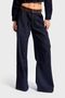 Women's Indigo Color 7W5-50 W Wide Leg Palazzo Fit Belt Detailed 100% Cotton Special Design Denim Jean - 2