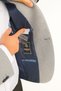 PlusScorpion Gray Men's Italian Cut Blazer Jacket – Navy Detailed, Sleeve Patches, Slim Fit Stylish Taste - 5