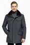 Larin Navy Blue Genuine Fur Collar Waterproof Men's Coat