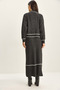 Women's Anthracite Gold Button Detailed Long Skirt Knitwear Top and Bottom Set 60285002 - 6