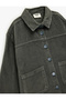 Cotton Long Sleeve Oversized Velvet Shirt - 3