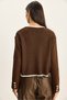 Women's Bitter Brown Gold Button Detailed Asymmetrical Cut Knitwear Cardigan 60285004 - 6