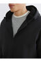 Xside Black Standard Fit Hooded Men's Coat - 3