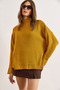 Women's Mustard Collar Cuffed Curled Honeycomb Knit Sweater Kzk-19000825 - 6