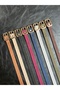 8-Piece Glint Rectangular Pattern Suede Women's Gold Buckle Belt Jacket Belt Dress Belt Trouser Belt