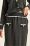 Women's Anthracite Gold Button Detailed Long Skirt Knitwear Top and Bottom Set 60285002 - 5