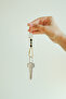 Protective Shield Natural Stone Keychain / Crystal Quartz – Hematite – Onyx - 4