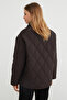 Water Wave Patterned Oversized Buttoned Coat - 7