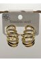 Steel Gold Spiral Earrings - 5