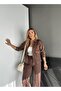 Brown Zippered Suede Sports Jacket