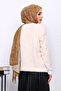 Cream Crew Neck Angora Soft Knit Sweater - 4