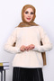 Cream Crew Neck Angora Soft Knit Sweater