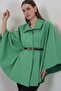 Women's Belted Cashmere Poncho 9170 - Green - 3