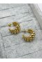 Steel Gold Dorical Hoop Earrings - 2