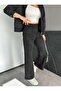 Wide Leg Suede Pants with Stitching Detail - 4