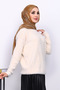 Cream Crew Neck Angora Soft Knit Sweater - 3