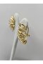 Steel Gold Spiral Earrings - 7