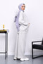 Ecru Hooded Kangaroo Pocket Trouser Knitwear Set - 4