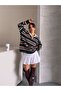 Shirt Collar Striped Oversized Knitwear Sweater - 5