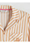 Striped Women's Pajamas with Shirt Collar - 3