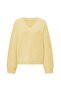 Women's Butter Yellow V-Neck Oversized Knit Sweater, Knit Sweater Fmoda1970 - 3