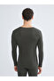 Khaki Crew Neck Thermal Men's Undershirt - 4