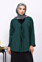 Dark Green Front Tie Soft Kimono