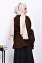 Brown Belted Stamp Poncho - 4
