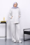 Ecru Hooded Kangaroo Pocket Trouser Knitwear Set - 2