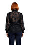 Women's Floral Patterned Transparent Woven Long Sleeve Shirt with Gipeli Sleeve Detail, Comfortable Cut, Stylish - 5