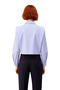 Women's Modern Elegance Offering Shoulder Pad Striped Crop Shirt Designs Casual Combinations Functional - 5