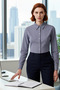 Women's Striped Shirt Classic Cut Silver Button Detail Office Daily Use Comfortable Casual - 3