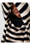 Esvab • Modern & Distinctive Zero Roba Collar Striped Women's Knitwear Tunic - 3
