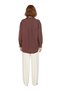 Women's Oversized Cut Low Arm Long Length Plain Woven Shirt Casual a Piece to Match Sports - 5